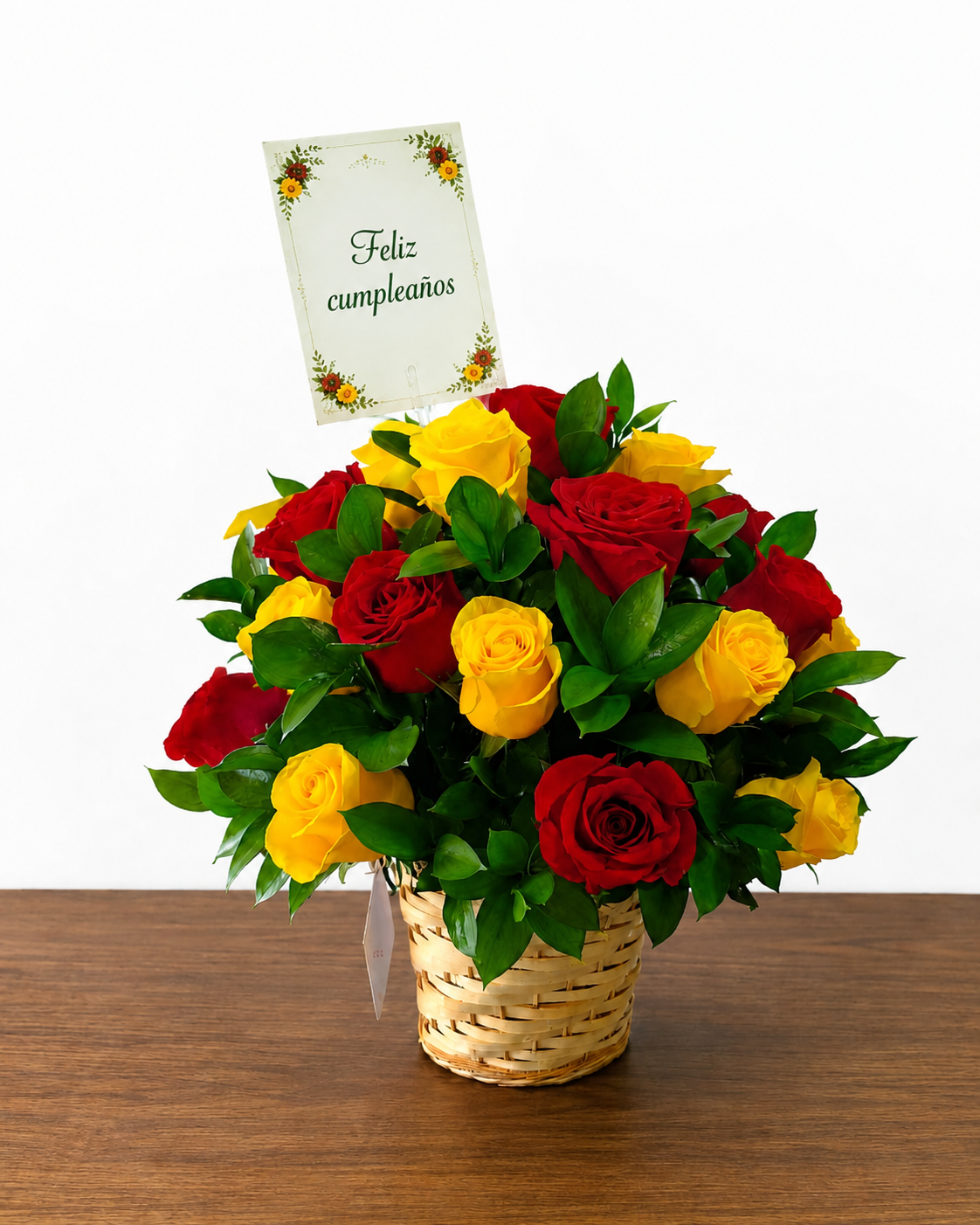 Arreglo floral Sol con Rosas Amarillas y rojas